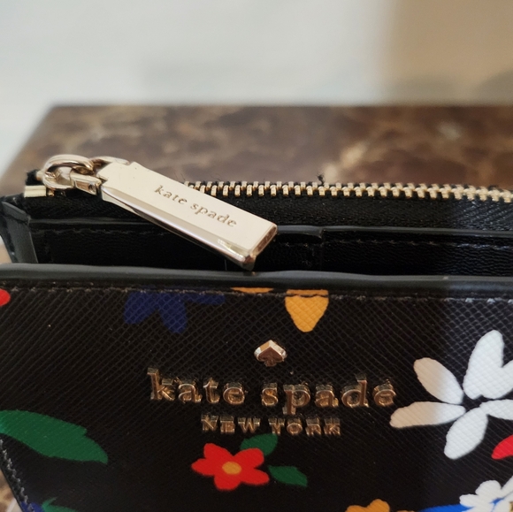 Kate Spade Black Wallet with Colorful Floral Design NWOT - Picture 12 of 15
